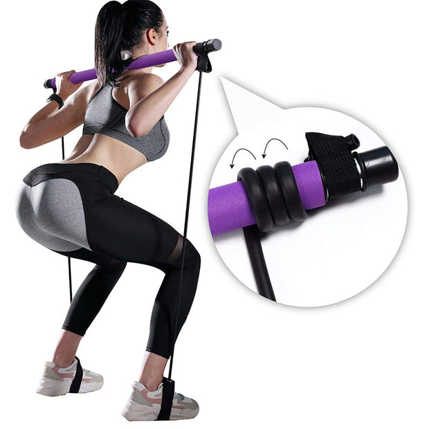 Pilates Bar Portable Gym Accessories Sport Elastic Bodybuilding Resistance Bands