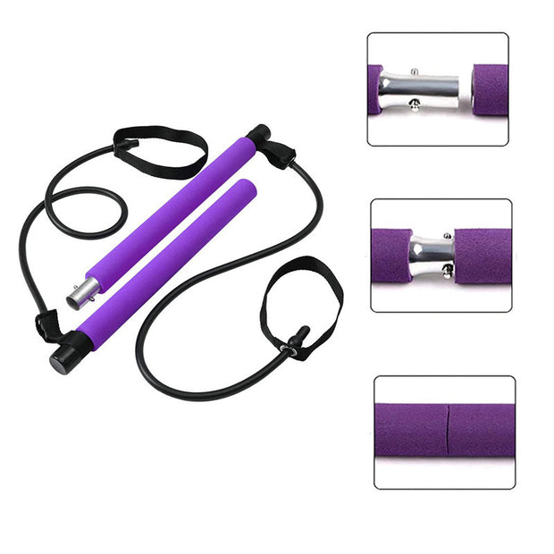 Pilates Bar Portable Gym Accessories Sport Elastic Bodybuilding Resistance Bands
