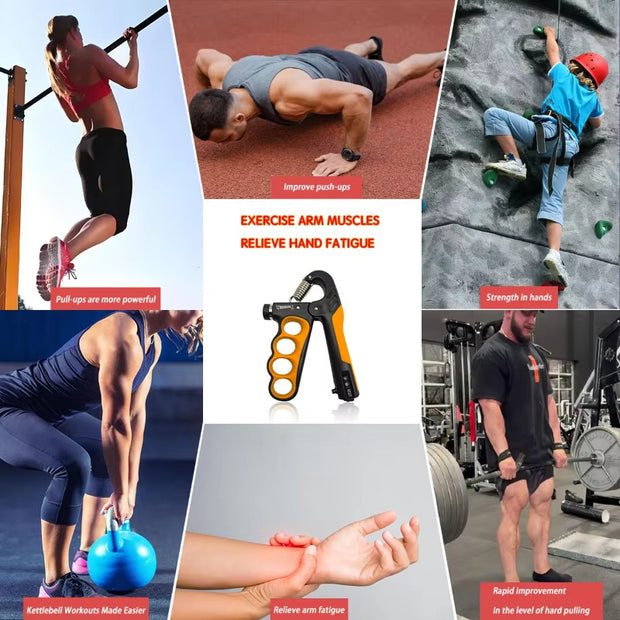 5-100kg Hand Grip Muscle Strengthener Trainer Adjustable Hands Gripper